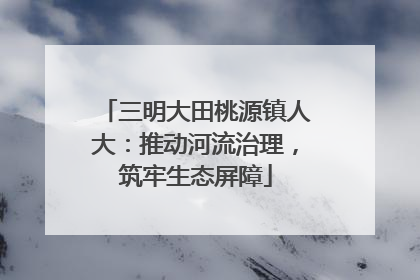 三明大田桃源镇人大：推动河流治理，筑牢生态屏障